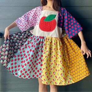 Handmade Fruit Paradise Flavorful Print Bandana Dress | SKU 10303 Apple